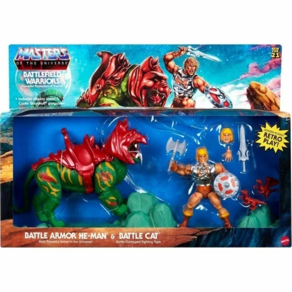Masters Of The Universe Battle Armor He Man And Battle Cat Action Figure Set